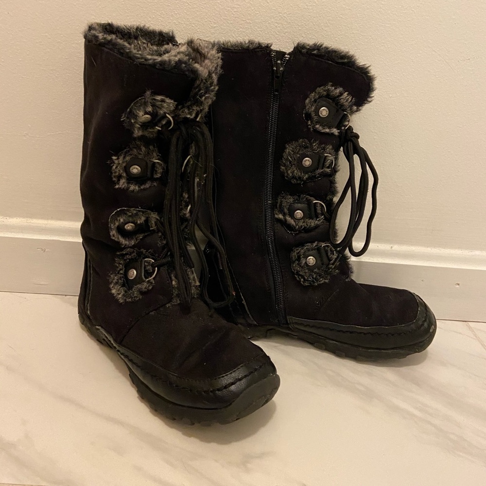 Nine West Fur Lined Black Boots